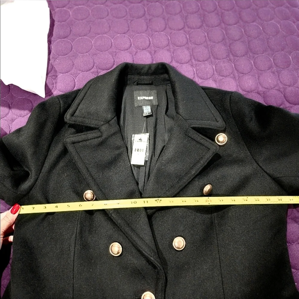 NWT Express Faux Wool Novelty Button Fitted Coat Size XL - Picture 8 of 16